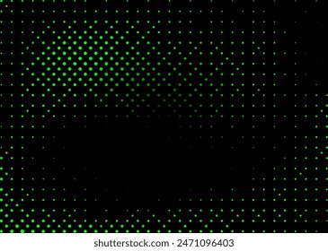 Halftone texture with red dots on a black background. Minimalism, vector. Background for posters, websites, business cards, postcard design