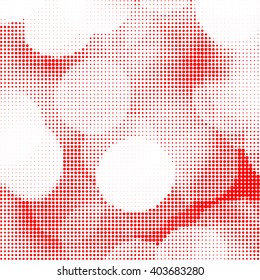   Halftone texture. Red and white circle background. Abstract beautiful background. Vector illustration