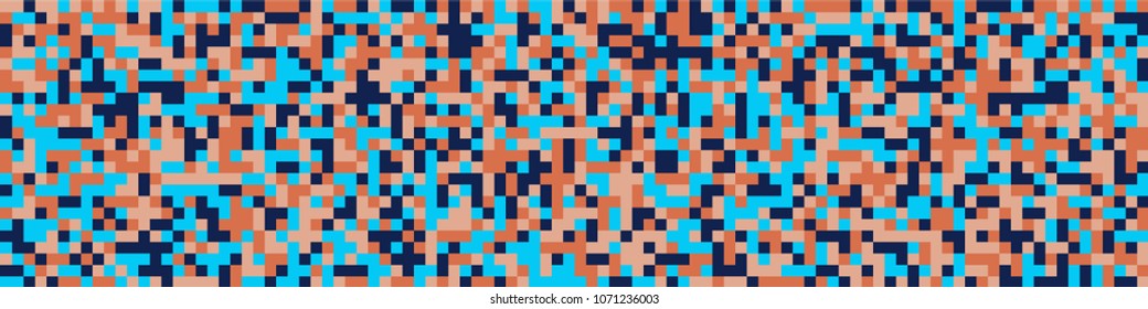 Halftone texture. Retro pattern with colorful elements for card or print. Horizontal halftone background with color squares for your design. Vector texture.