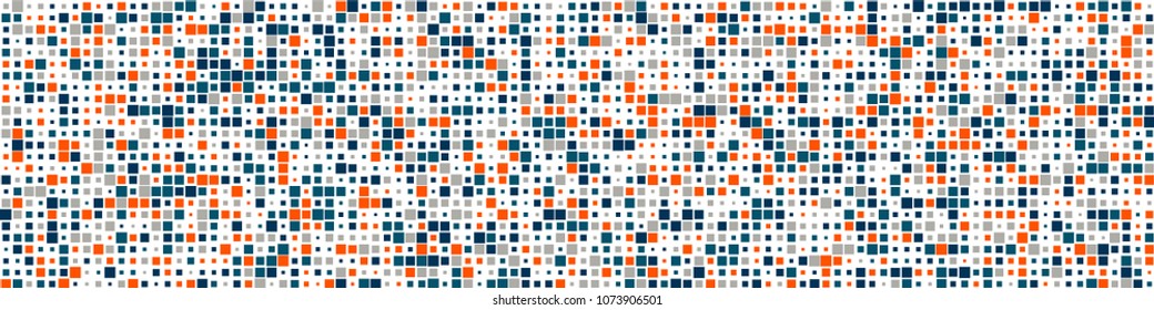 Halftone texture. Retro pattern with colorful squares for card or print. Horizontal halftone background with color elements for your design. Vector texture.
