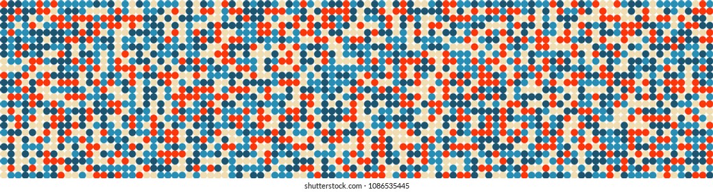 Halftone texture. Retro pattern with colorful elements for card or print. Horizontal halftone background with color elements for your design. Vector texture.