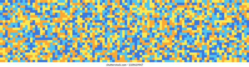 Halftone texture. Retro pattern with colorful elements for card or print. Horizontal halftone background with color squares for your design. Vector texture.