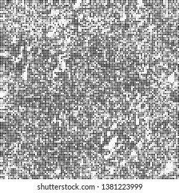 Halftone texture template. Abstract monochrome background of dots. Chaotic vector pattern