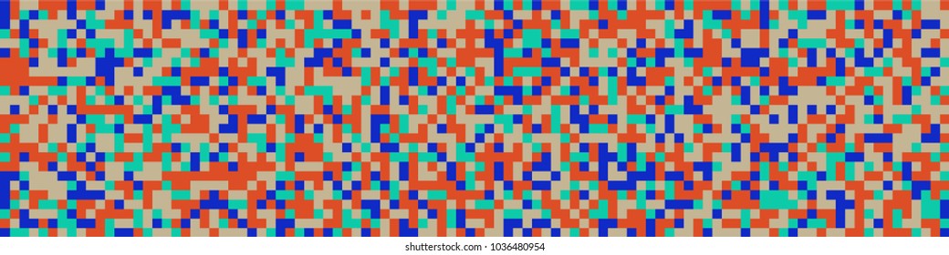 Halftone texture. Trendy pattern with colorful squares for card or print. Horizontal halftone background with color elements for your design. Vector texture.