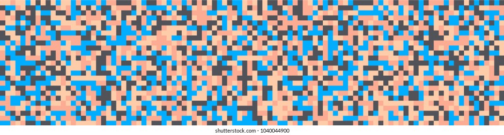 Halftone texture. Trendy pattern with colorful elements for poster or banner. Horizontal halftone background with color squares for your design. Vector texture.