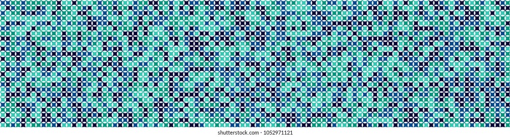 Halftone texture. Trendy pattern with colorful squares for card or print. Horizontal halftone background with color elements for your design. Vector texture.