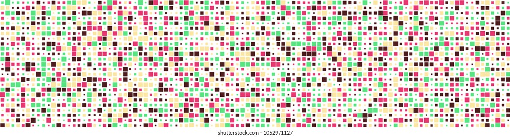 Halftone texture. Trendy pattern with colorful squares for print or mobile application. Horizontal halftone background with color squares for your design. Vector texture.