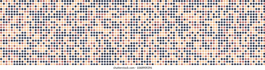 Halftone texture. Trendy pattern with colorful elements for card or print. Horizontal halftone background with color elements for your design. Vector texture.