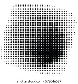 Halftone texture. Vector halftone border. Geometric square frame.