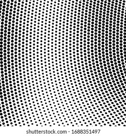 Halftone texture wave. Abstract pattern of dots. Template for printing on tissue packaging paper. Monochrome background