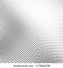 Halftone texture wave. Abstract pattern of dots. Template for printing on tissue packaging paper. Monochrome background