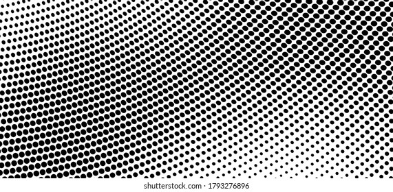 Halftone texture wave. Abstract pattern of dots. Template for printing on tissue packaging paper. Monochrome background