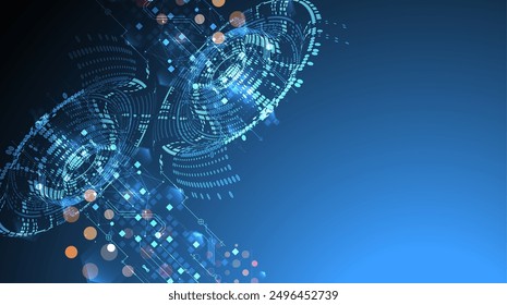 Halftone theme vector. Technology abstract background. 