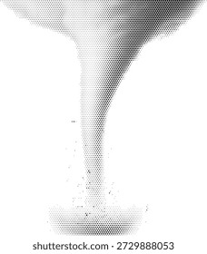 Ilustración de vórtice de tornado de semitono para conceptos de diseño de Clima y potencia