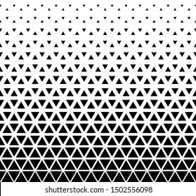 Halftone triangle abstract background. Black and white vector pattern. EPS 10