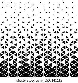 Halftone triangle abstract background. Black and white vector pattern. EPS 10
