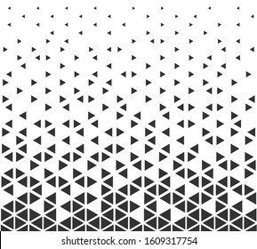 Halftone triangle abstract background  Black   white vector pattern 