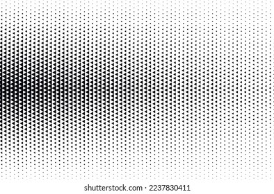 Halftone triangle dots. Triangle halftone pattern. Abstract triangle background.