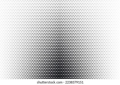 Halftone triangle dots. Triangle halftone pattern. Abstract triangle background.