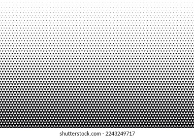 Halftone triangle dots. Triangle halftone pattern. Abstract triangle background.