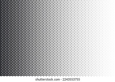 Halftone triangle dots. Triangle halftone pattern. Abstract triangle background.