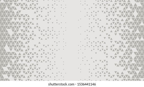 Halftone triangles. White modern background. Vector illustration.