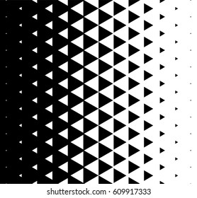 Halftone Triangular Pattern Vector. Abstract Monochrome Geometric Triangle Pattern Design
