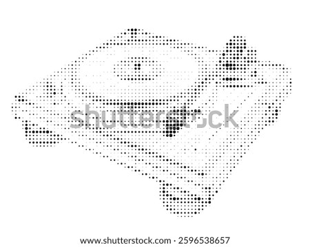 Halftone Turntable in Black and White