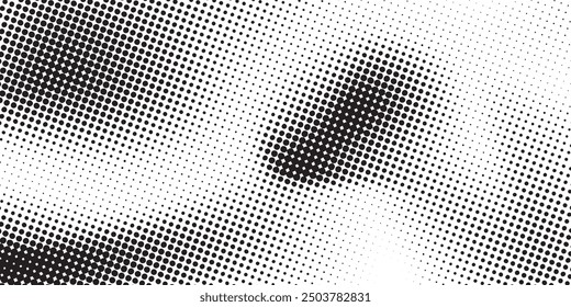 Halftone twisted grunge pattern design .Faded grit noise texture. White and black sand wallpaper. Retro pixelated backdrop. Anime or manga style comic modern grunge