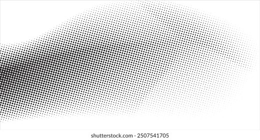 Halftone twisted grunge pattern design .Wave halftone pattern. Halftone dots background. Vector modern halftone