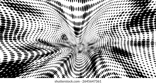 Halftone twisted grunge pattern design