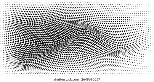Halftone twisted grunge pattern design. vector ilustration