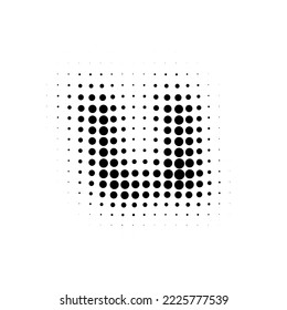 Halftone u lowercase. Pop art style. Halftone dotted backdrop. Design for web banners, wallpaper,sites vector illustration. Alphabet Halftone.