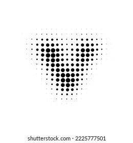 Halftone gegen Kleinbuchstaben. Pop Art Stil. Halftone gepunktete Kulisse. Design für Webbanner, Bildschirmhintergründe, Vektorgrafik-Seiten. Alphabet Halftone.