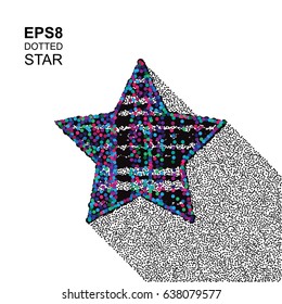 Halftone Vectior Star Icon. Black and White Stipple Illustration for Web, Business, Advertising, Design
