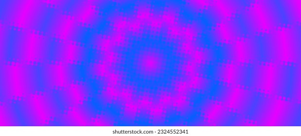Halftone vector art background for cover design, poster, cover, banner, flyer, invitations and cards. Neon colored abstract design with blue and purple dots. Blue and pink futuristic illustration.