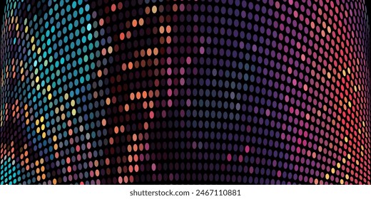 Halftone vector art background for cover design  poster  cover  banner  flyer and cards. Neon colored abstract design with blue and purple dots. Futuristic retro illustration.