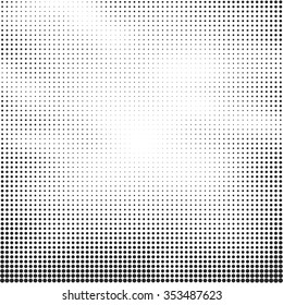 Halftone vector background. Abstract halftone effect with black dots on white.