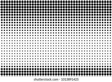 Halftone vector background. Digital gradient. Dotted pattern with circles, dots, point large scale. Design element for web banners, posters, cards, wallpapers, sites, panels. Black and white color  