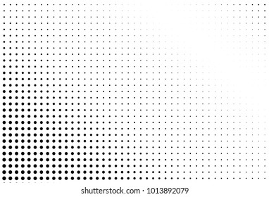 Halftone vector background. Digital gradient. Dotted pattern with circles, dots, point large scale. Design element for web banners, posters, cards, wallpapers, sites, panels. Black and white color 