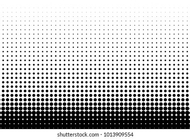 Halftone vector background. Digital gradient. Dotted pattern with circles, dots, point large scale. Design element for web banners, posters, cards, wallpapers, sites, panels. Black and white color 