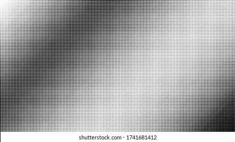 Halftone vector background. Gradient vintage dots background. Abstract texture with black particles.