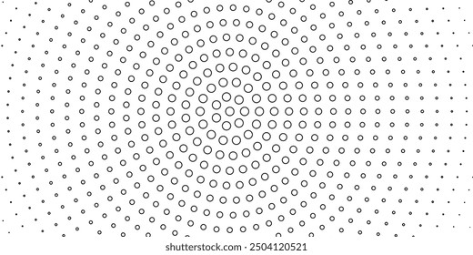 Halftone vector background. Monochrome abstract dotted gradient backdrop