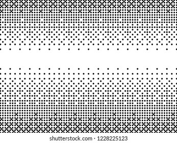 Halftone vector background. Monochrome halftone pattern. Abstract geometric dots background. Pop Art gradient black white texture. Retro elements fabric texture.