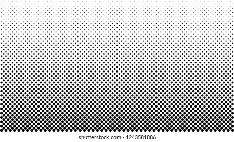 Halftone vector background. Monochrome halftone pattern. Abstract geometric dots background. Pop Art comic gradient black white texture. Design for presentation banner, flyer, business cards, stickers