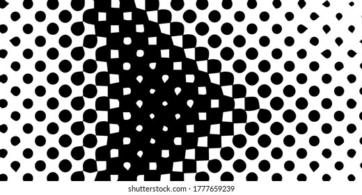 Halftone vector background. Monochrome halftone pattern. Abstract geometric dots background. Pop Art comic gradient black white texture.