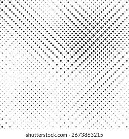 Plano de fundo de vetor de meio-tom. Padrão de meio-tom monocromático. Fundo de pontos geométricos abstratos. Textura de gradiente de quadrinhos Pop Art. Design para banner de apresentação, folheto, cartões de visita, adesivos.