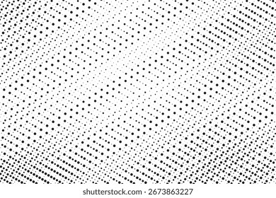 Halftone vector background. Monochrome halftone pattern. Abstract geometric dots background. Pop Art comic gradient texture. Design for presentation banner, flyer, business cards, stickers.