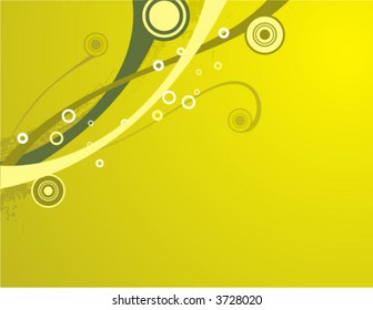 Halftone vector background series with circle and stripe details in green and yellow colors.