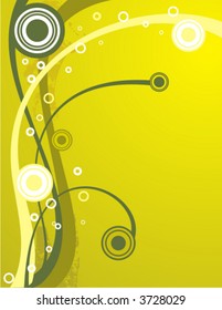 Halftone vector background series with circle and stripe details in green and yellow colors.